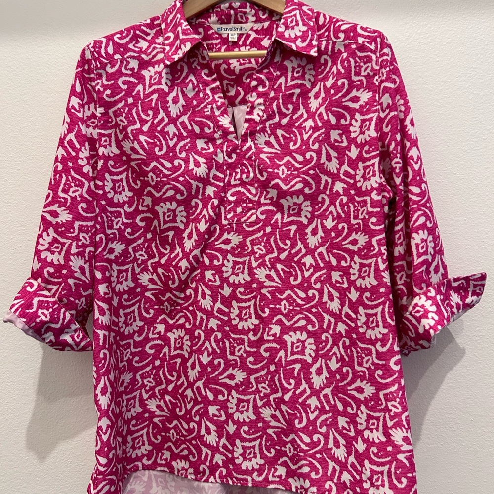 TravelSmith XL Pullover Blouse EUC
